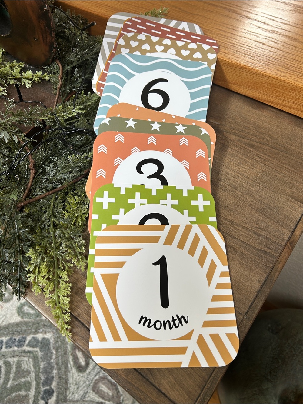 Monthly Milestone Photo Cards - Orange, Green, Blue, Peach